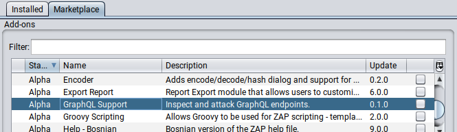 The GraphQL Add-on in the Marketplace