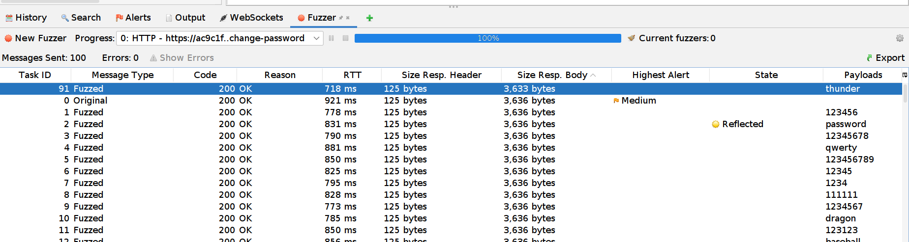 Fuzzer Response Size