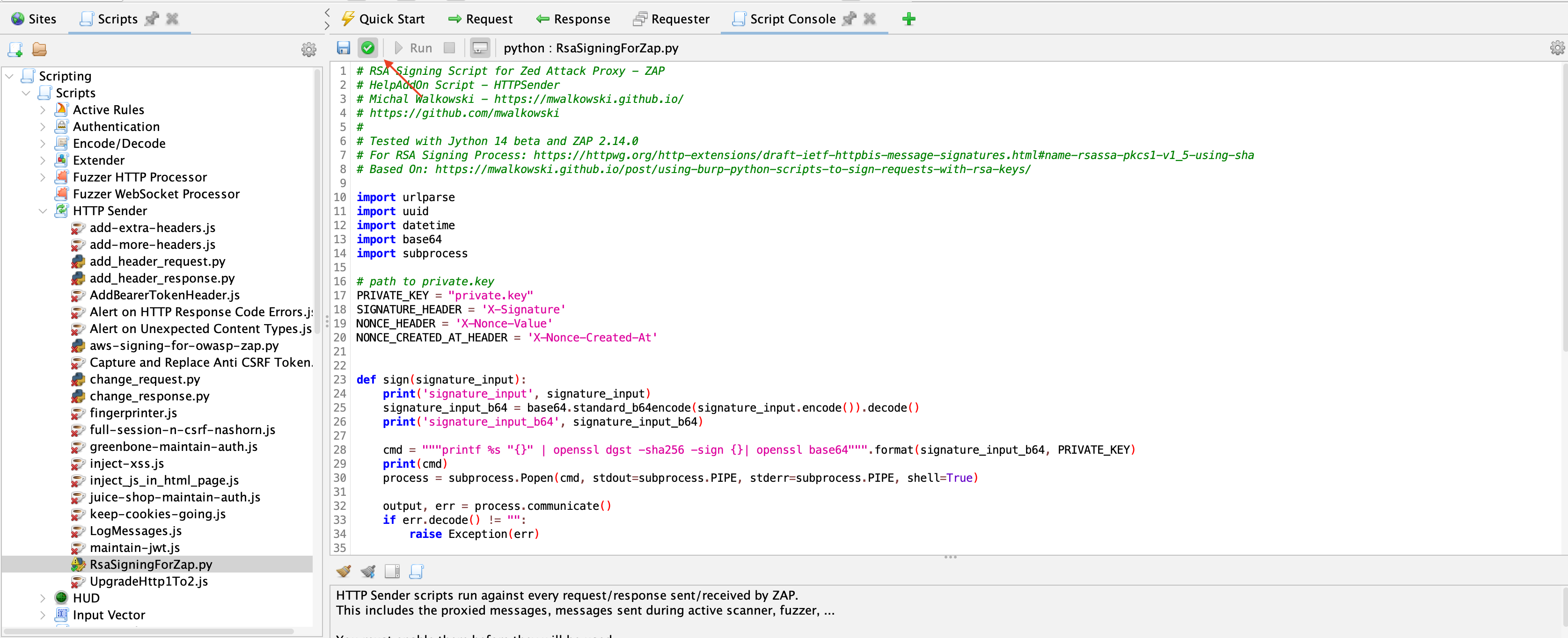 RSA Script Setup