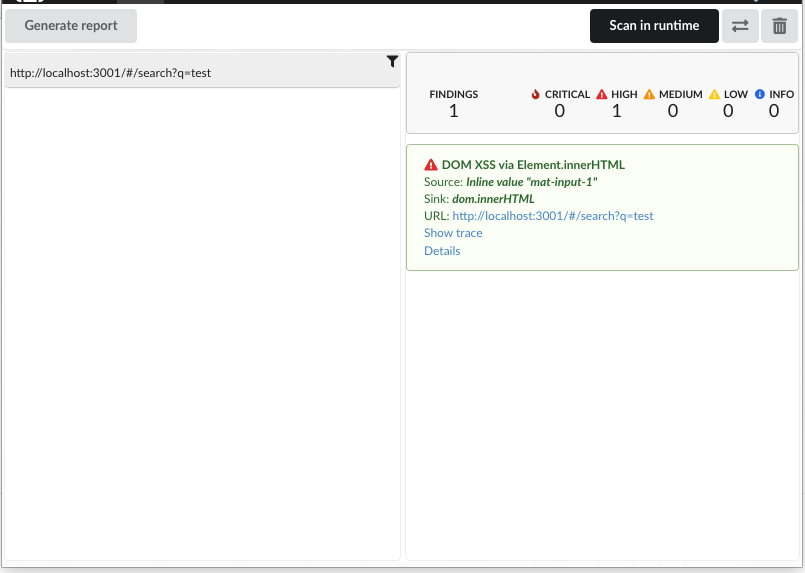 PTK IAST finding example