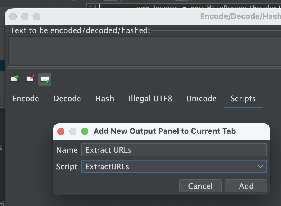 Add an output panel for the new script processor