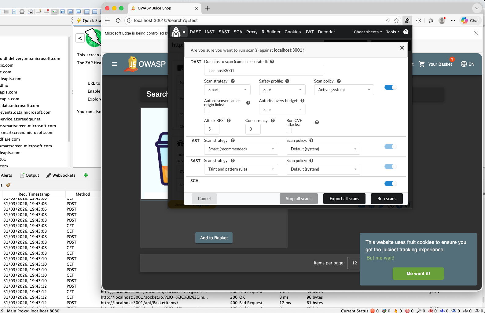 OWASP PTK in the launched browser