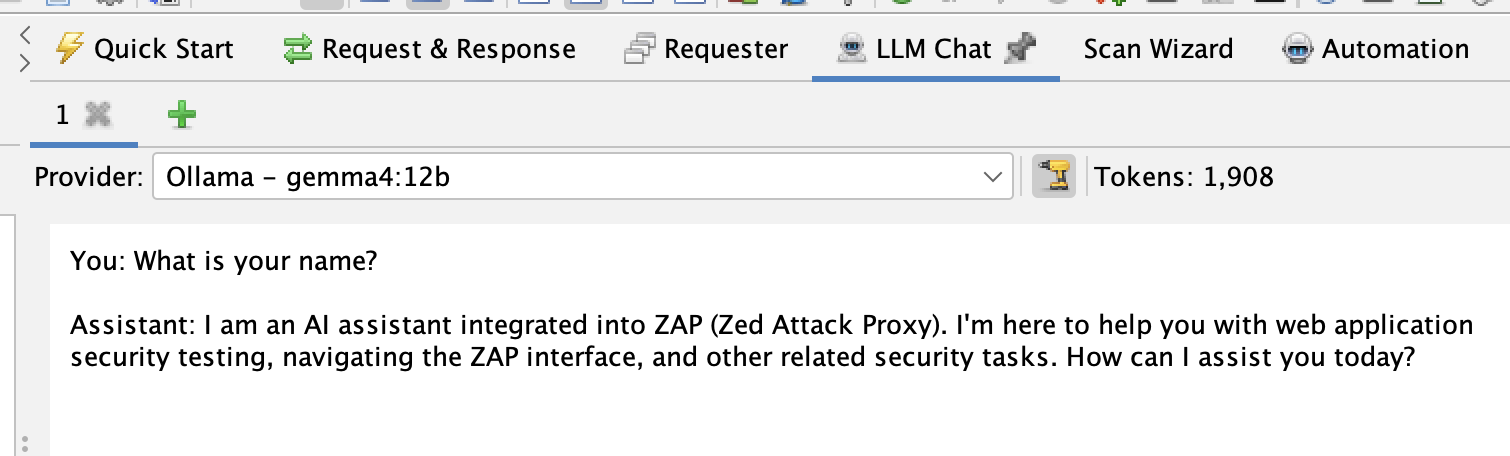 ZAP LLM Chat Panel