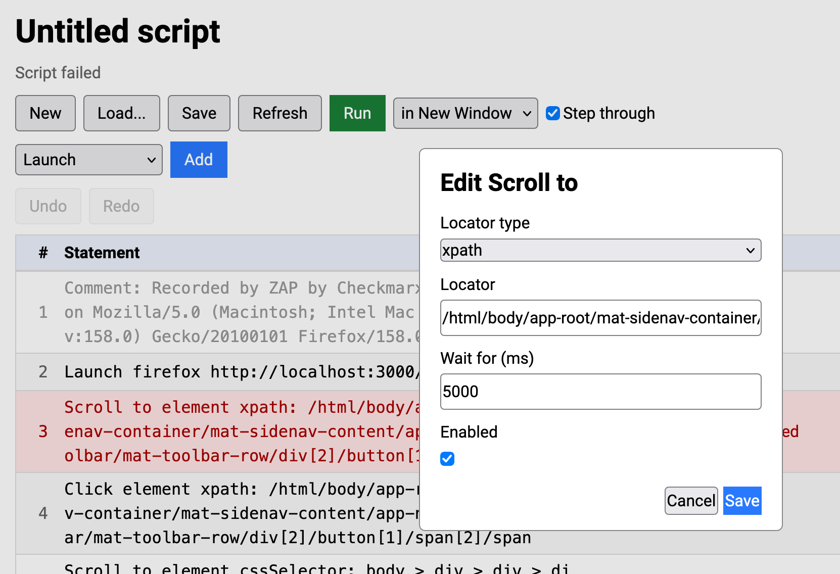 The edit dialog