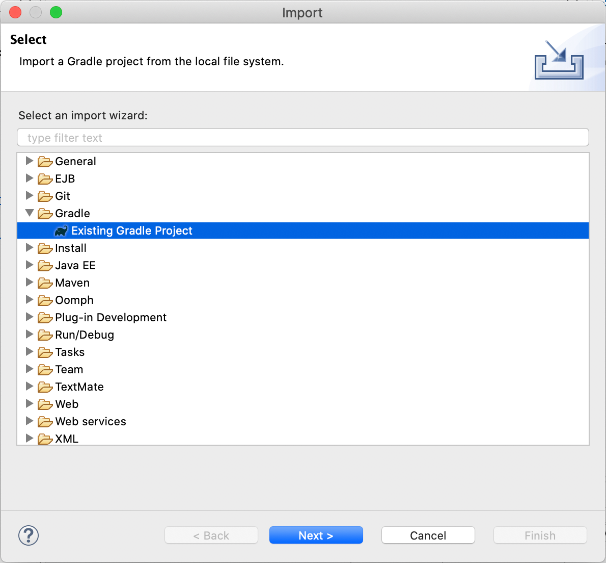 Eclipse Gradle Import